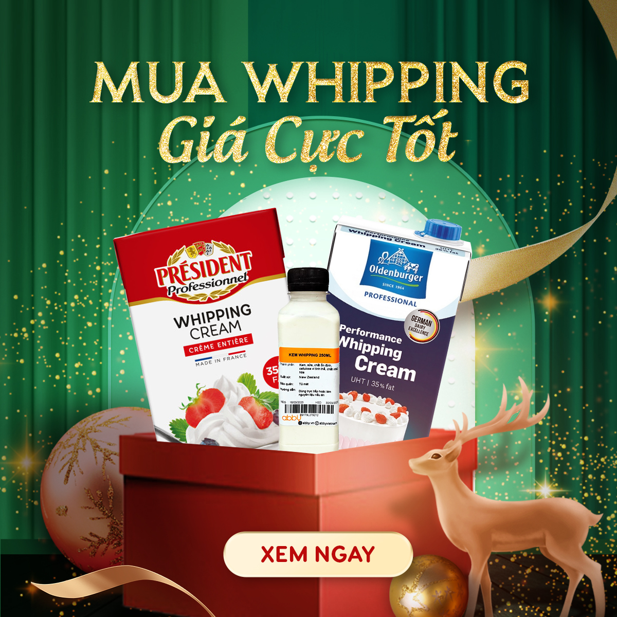 Whipping creams and baking ingredients